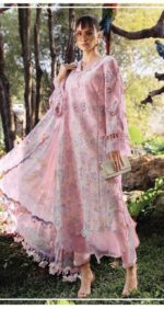 Butterfly Bloom 3PC Embroidered Lawn Suit by Liyana – Mint Green Embroidered Lawn Suit