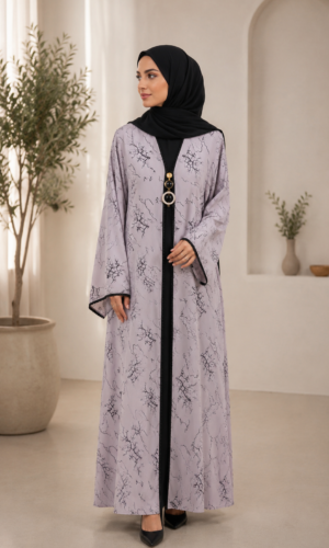 Midnight Veil Abaya by Liyana – Premium Nida Fabric Black Abaya